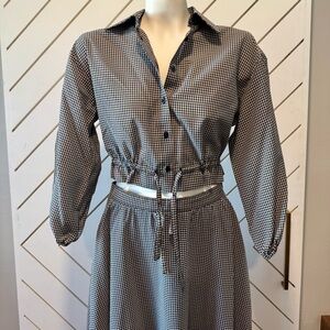 ANTONIO MELANI Black and White Gingham Button Down Shirt